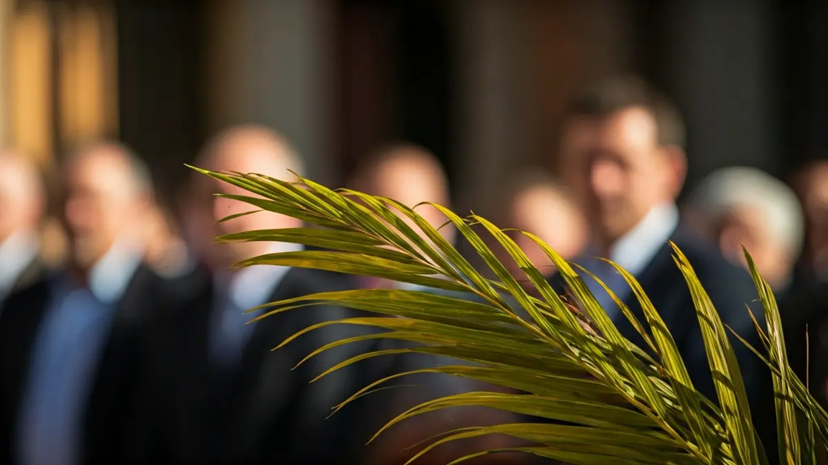 Imatge genèrica de la benedicció de palmes durant la Setmana Santa.