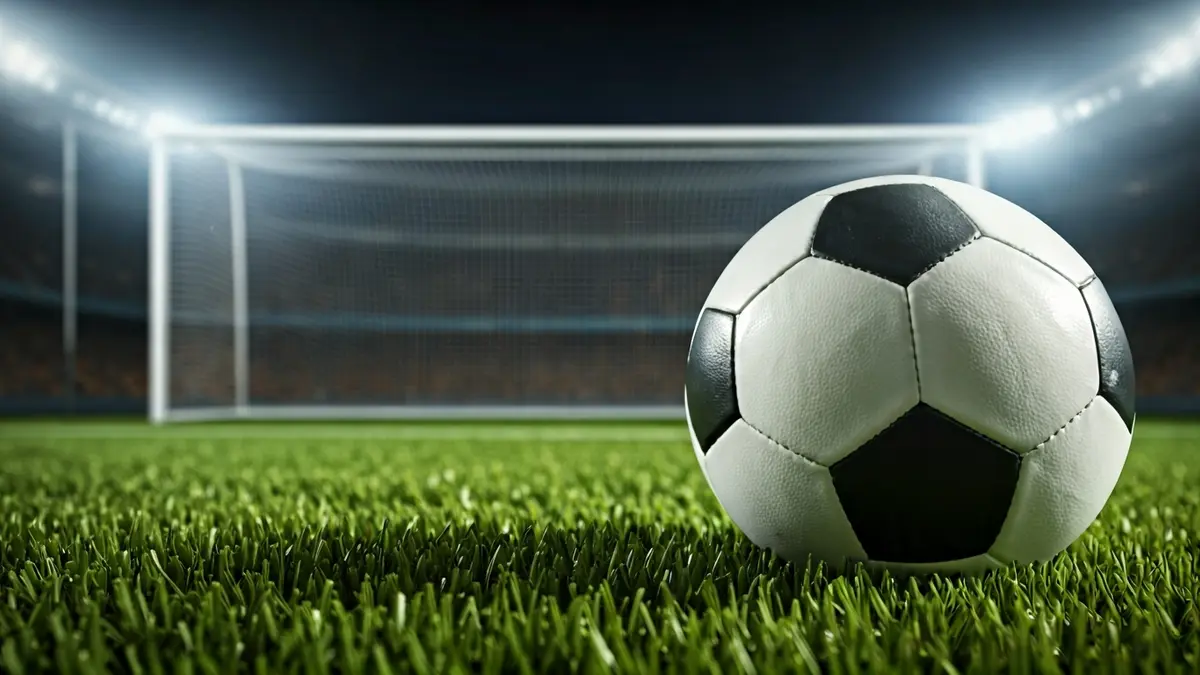 Generic image of a soccer ball on a green field.