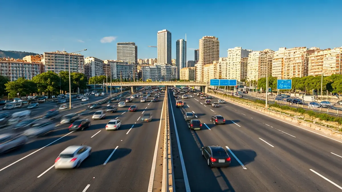 Imatge genèrica d'una autopista amb trànsit intens en hora punta.