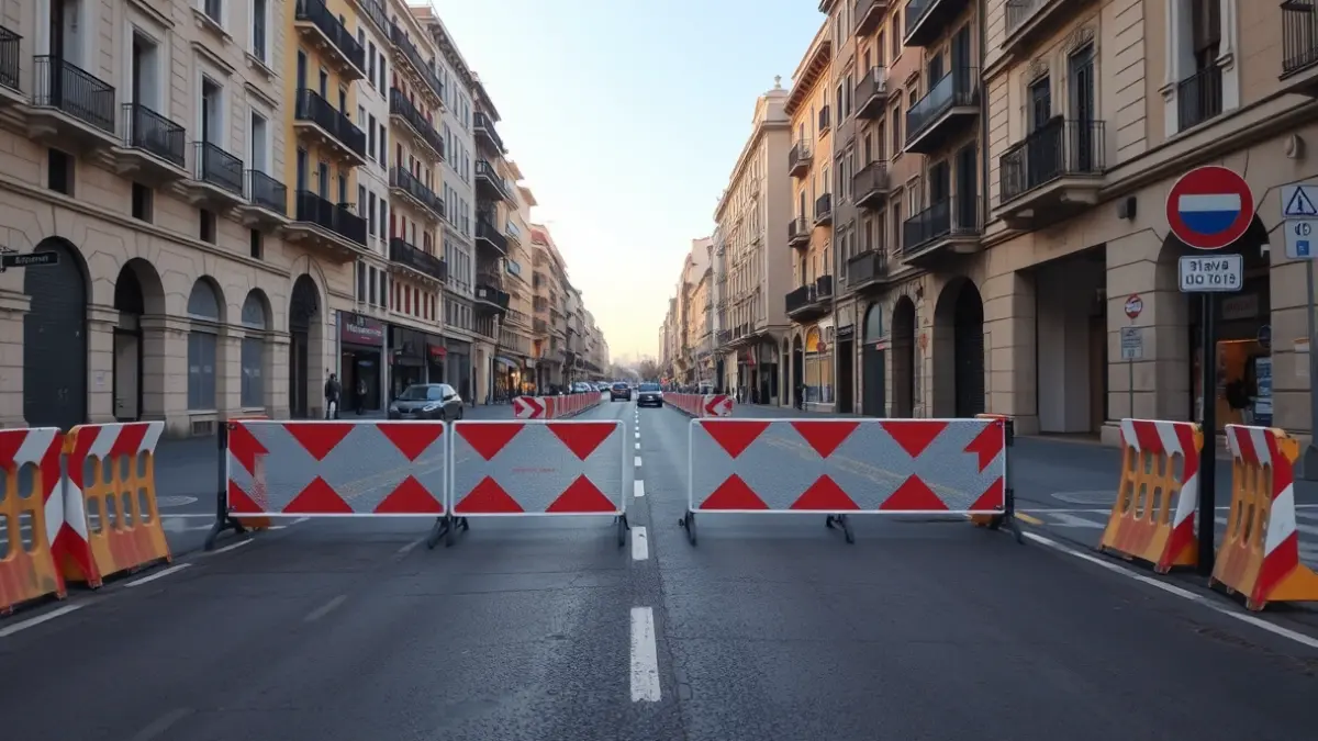 Imagen genérica de una reordenación del tráfico en el centro de una ciudad mediterránea.