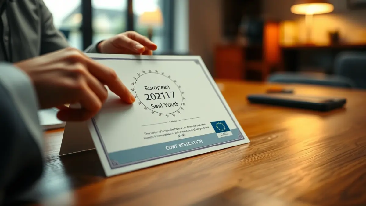Imatge genèrica d'un segell europeu de qualitat en informació juvenil.