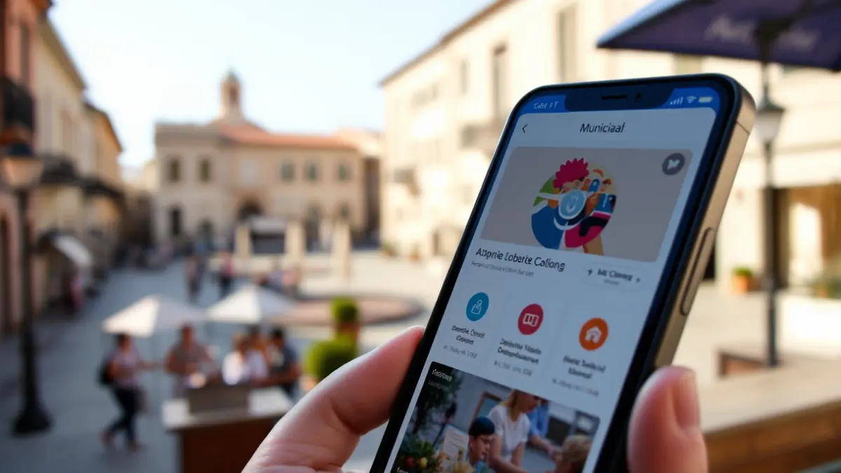 Imatge genèrica d'un telèfon mòbil amb una aplicació municipal, representant la comunicació ciutadana.