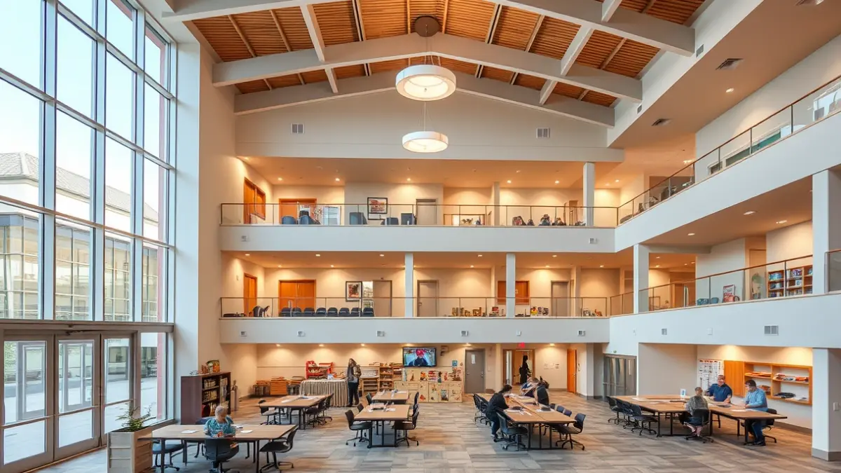 Image of a modern and versatile multi-purpose building with spaces for associative and training activities.