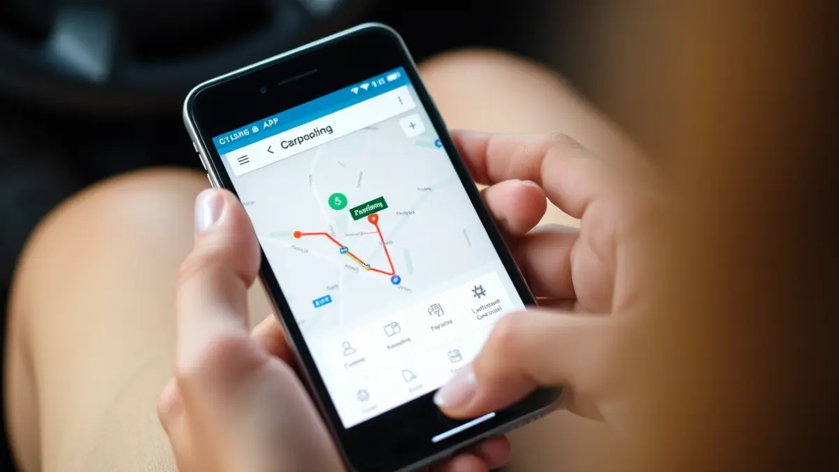 Generic image of a carpooling application on a mobile phone.