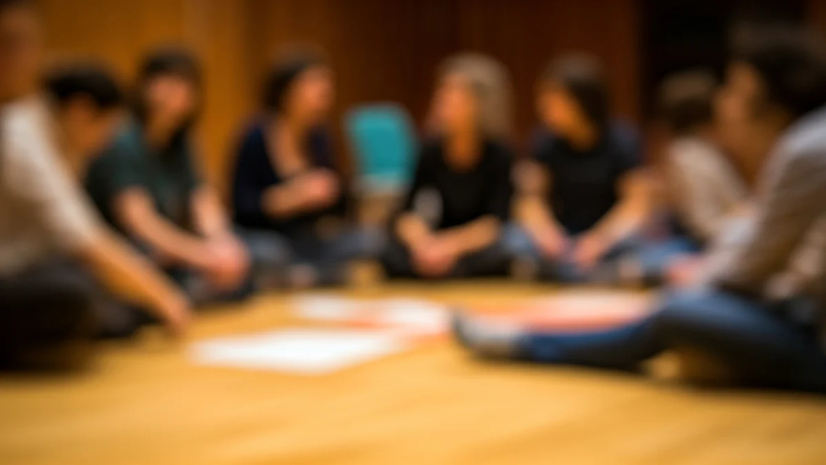 Generic image of a family workshop session with adults and children interacting.