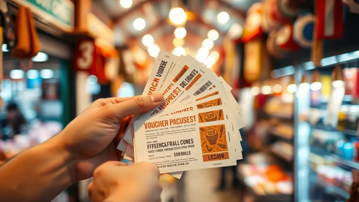 Generic image of shopping vouchers to boost local economy.