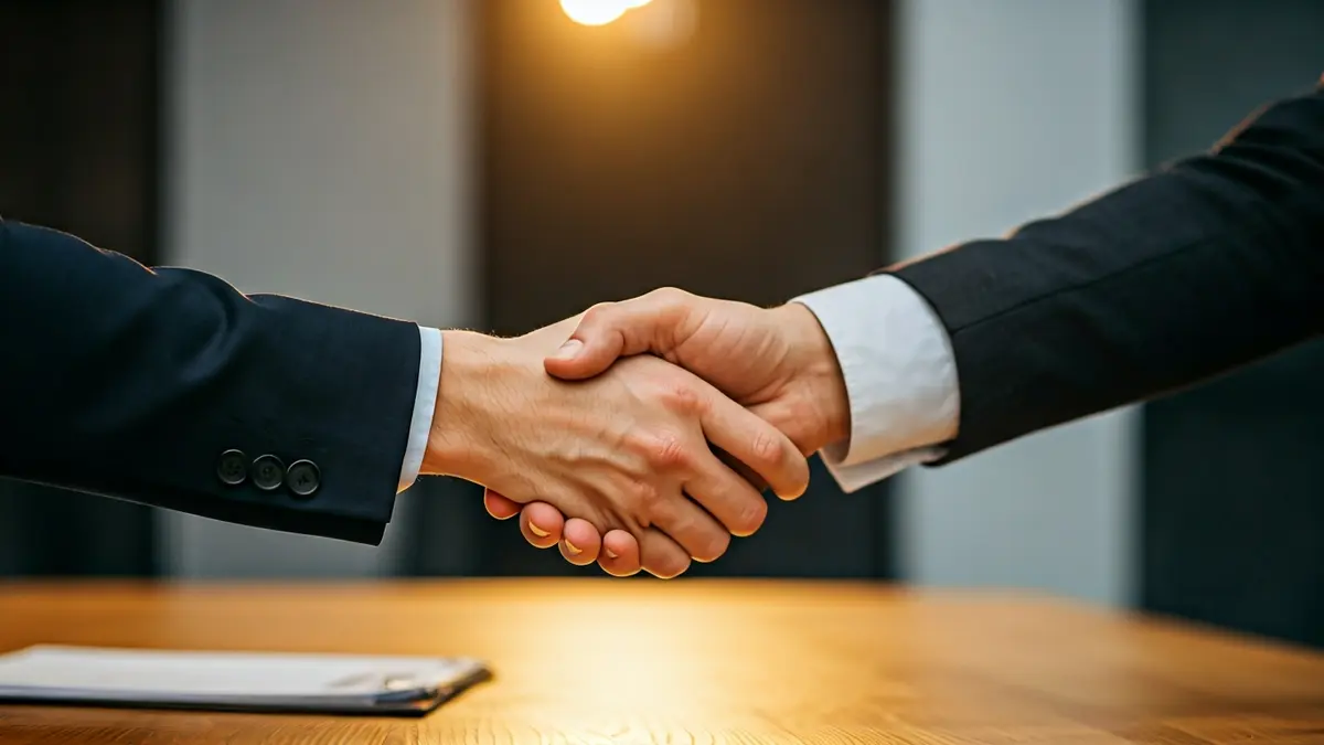 Imatge genèrica de dos mans encaixant sobre un escrit, simbolitzant inversió social i cooperació.