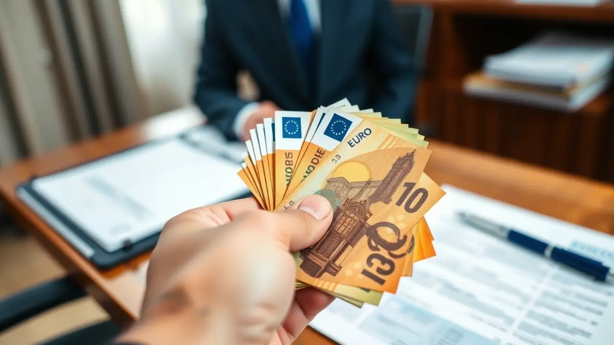 Imagen genérica de dinero y documentos, simbolizando ayudas económicas.