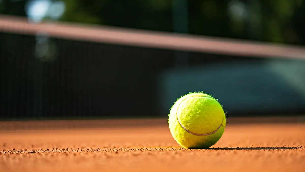 Imagen genérica de una pelota de tenis sobre una pista de tierra batida.