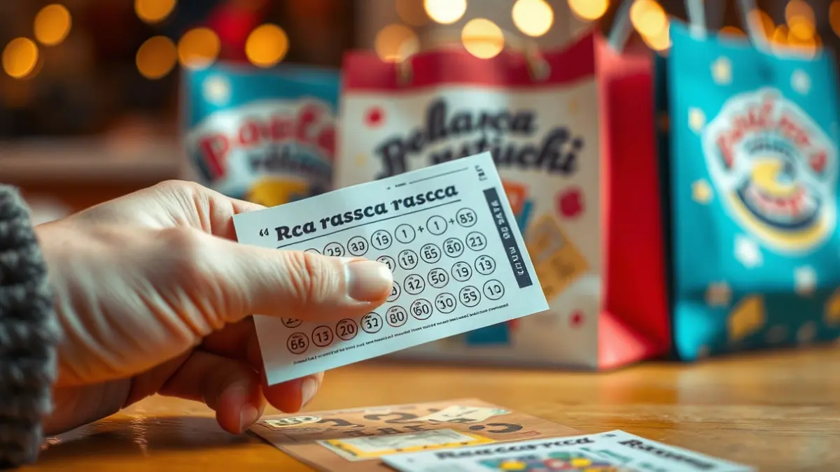 Imatge genèrica d'una mà rascant un bitllet de 'rasca-rasca' amb tiquets de festival desenfocats al fons.