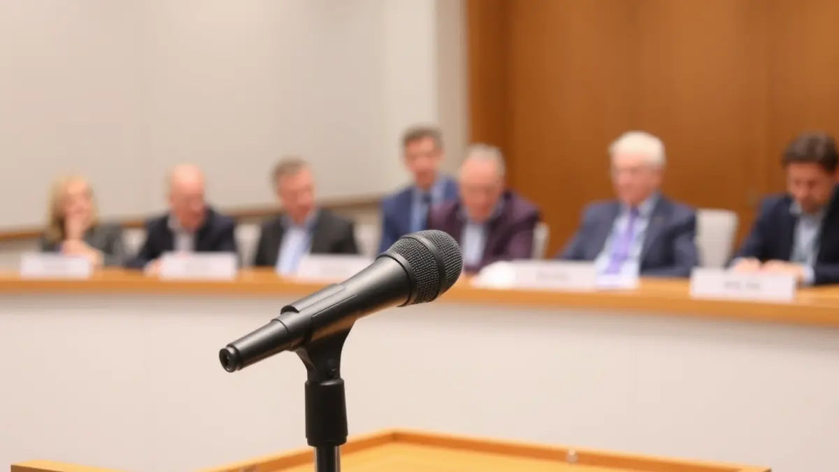 Imatge genèrica d'un micròfon en un faristol, simbolitzant un debat polític o una roda de premsa.