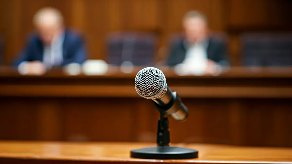Generic image of a microphone on a podium, symbolizing a political debate or plenary session.
