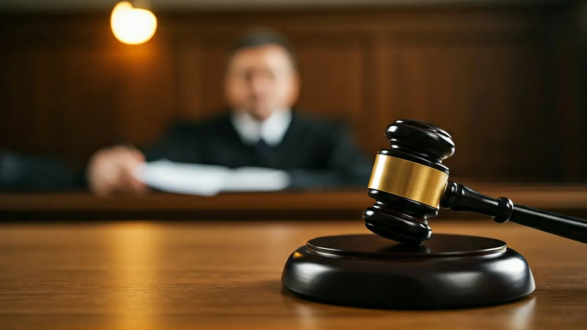 Imagen genérica de un mazo de juez sobre una mesa de madera, simbolizando una sentencia judicial.