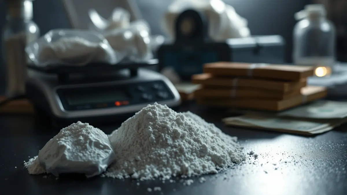 Generic image of confiscated cocaine and cash.