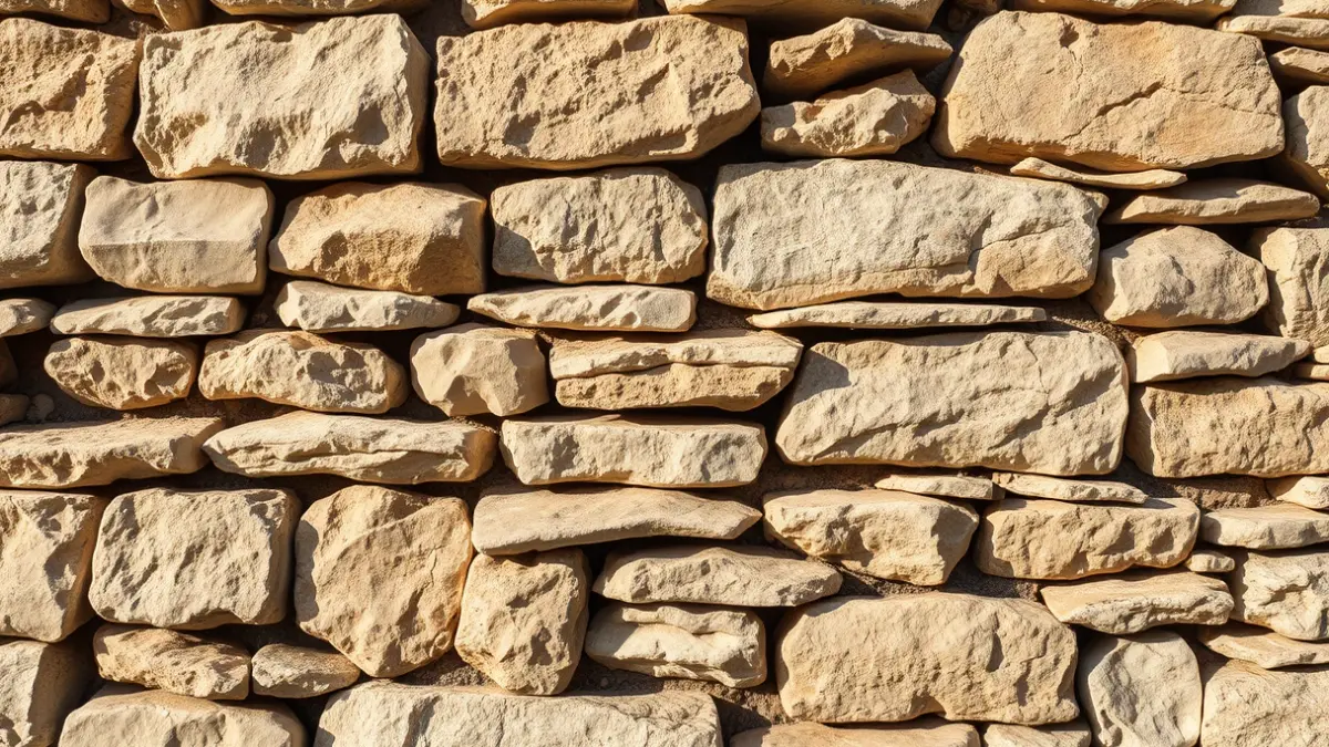 Imagen genérica de una pared de piedra en seco, destacando la técnica constructiva tradicional.