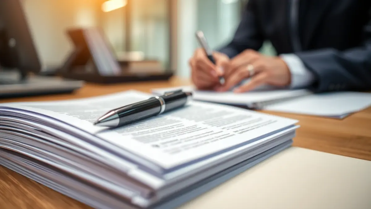 Generic image of official documents and hands signing forms, representing administrative bureaucracy.