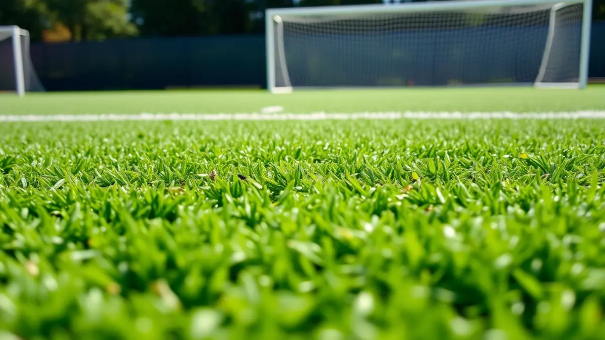 Imagen genérica de un campo de fútbol con césped artificial de nueva generación.