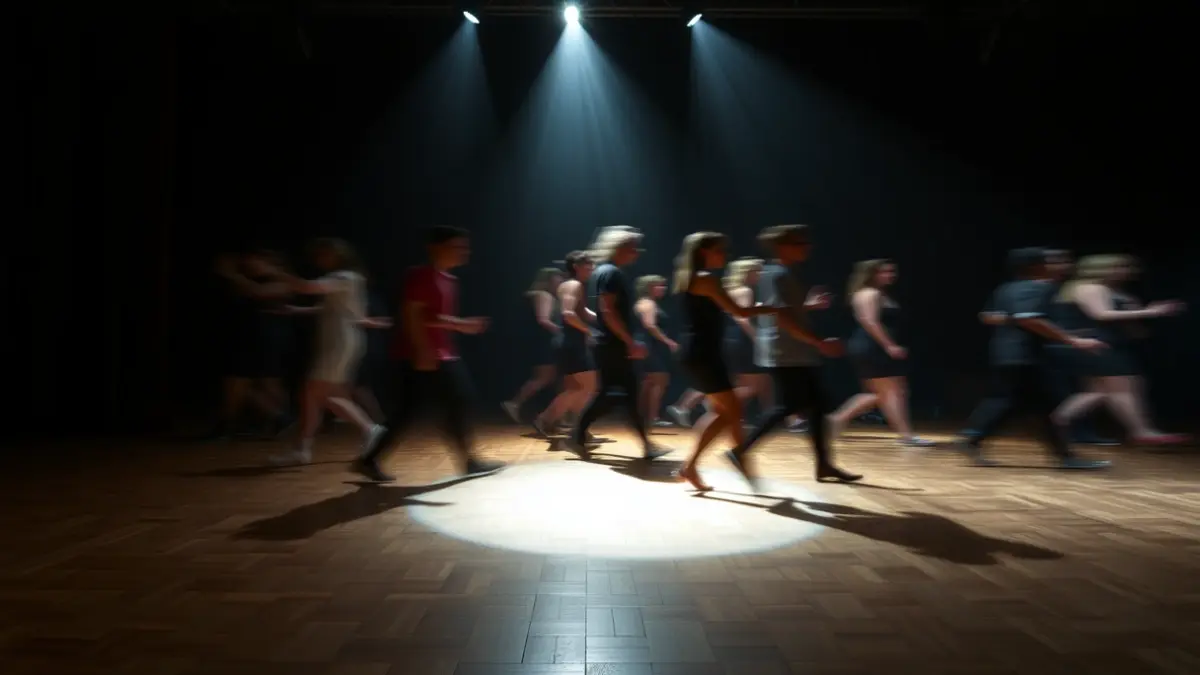 Generic image of a contemporary dance performance on a dimly lit stage.