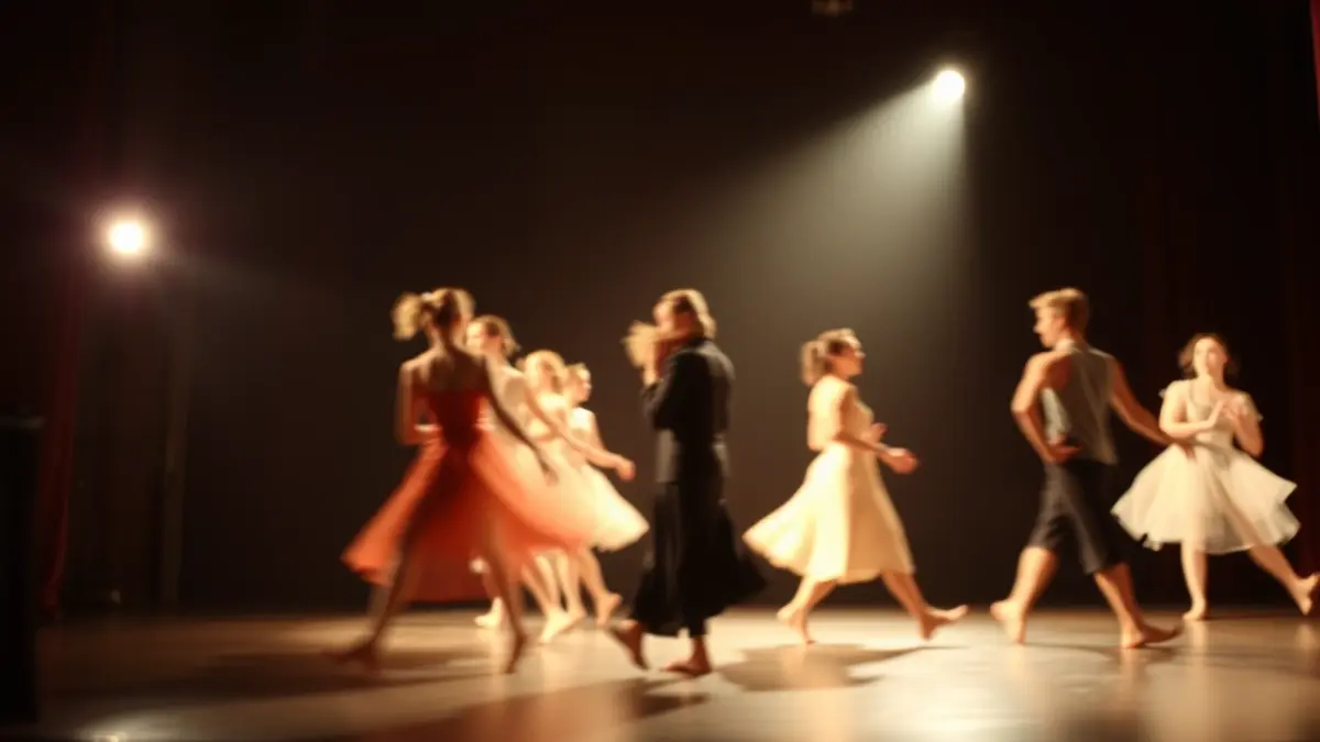 Imatge genèrica d'un escenari de dansa amb llums teatrals.