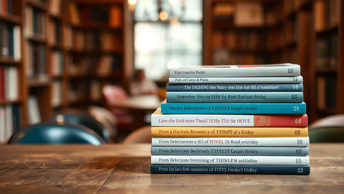 Imagen genérica de libros de poesía en una mesa de madera, con un fondo desenfocado de una biblioteca.