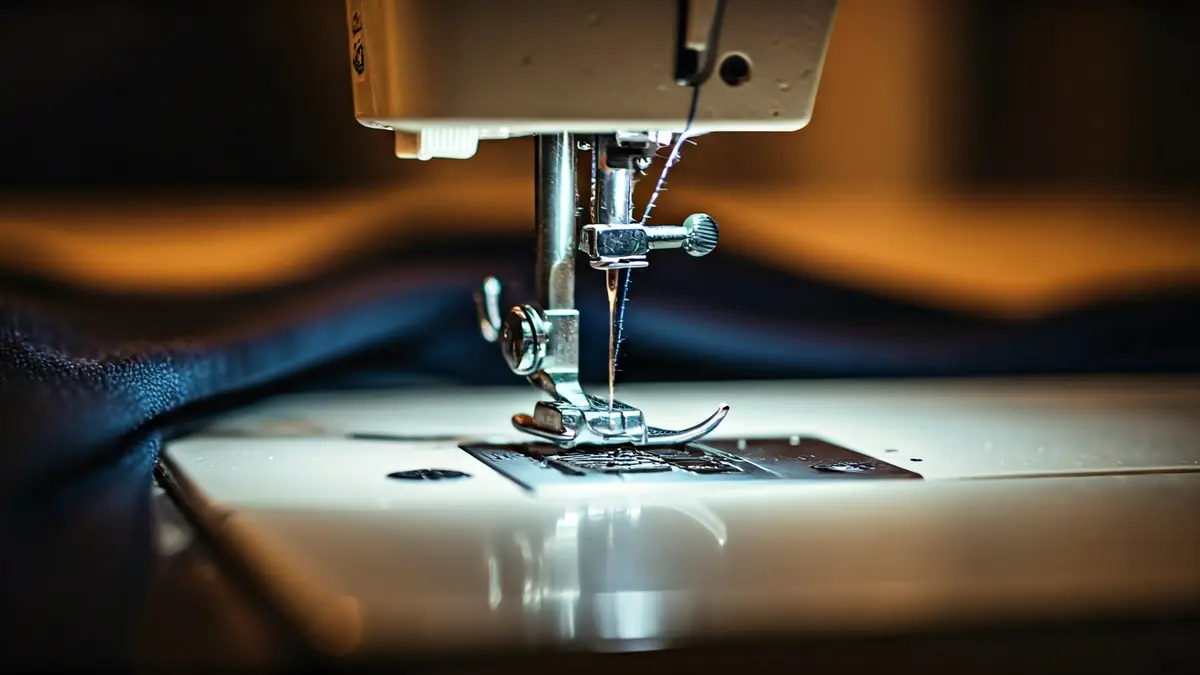 Generic image of a sewing machine in a textile workshop.