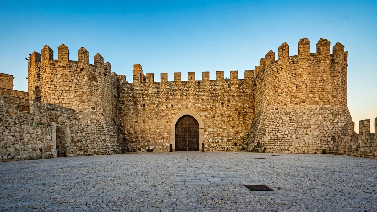 Imagen del Castillo de Onda, con sus murallas de piedra bajo la luz del sol.