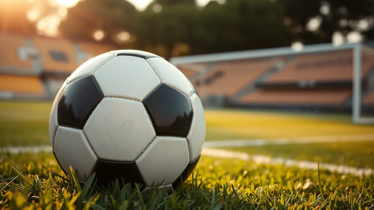 Imagen genérica de un balón de fútbol sobre el césped de un estadio.