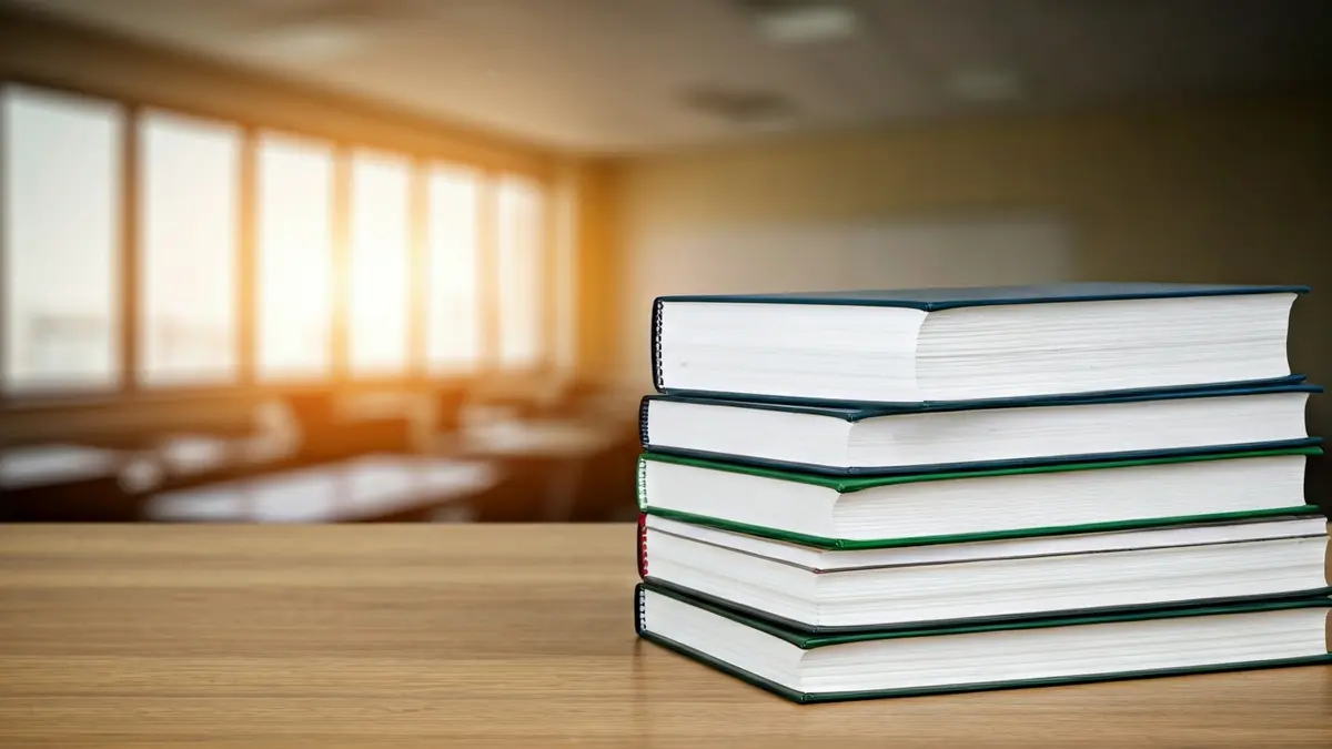 Imatge genèrica de llibres i material escolar en un pupitre, simbolitzant la formació professional.