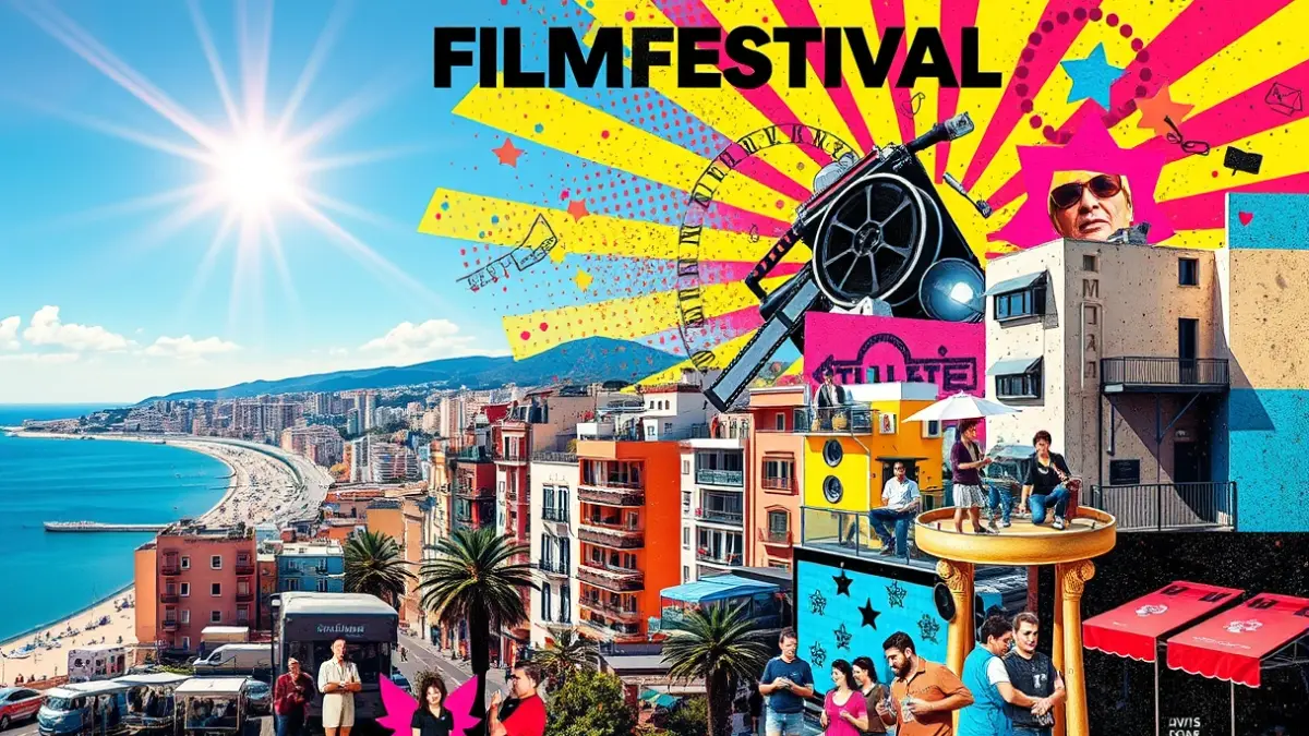 Cartell oficial del Cortesina Fest, Festival Internacional de Curtmetratges d'Alacant, amb una estètica pop i elements cinematogràfics.