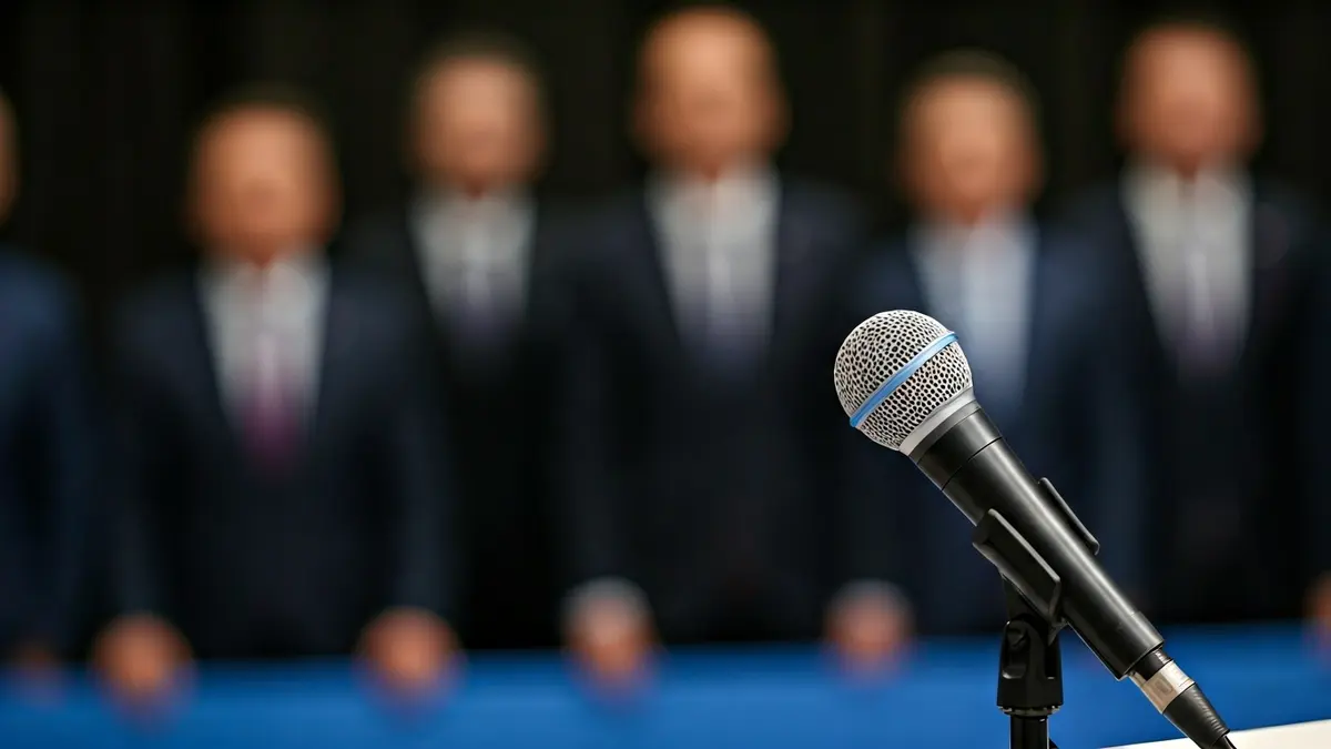 Imatge genèrica d'un micròfon en un faristol, simbolitzant el debat polític.