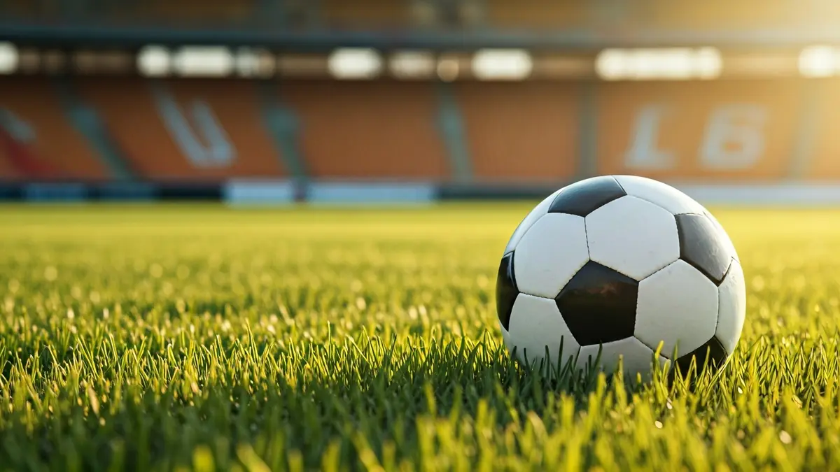 Generic image of a soccer ball on a green field.