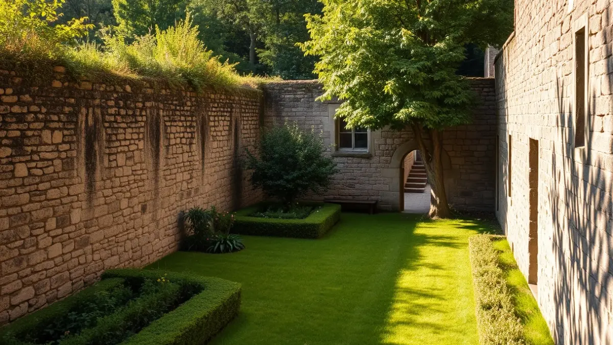 Imatge del jardí de l'antic convent de Sant Francesc de Vinaròs, destacat en una exposició d'arquitectura.