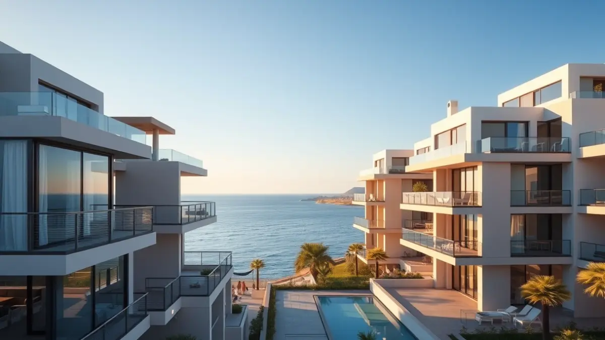 Imagen genérica de edificios residenciales de lujo en la costa mediterránea.
