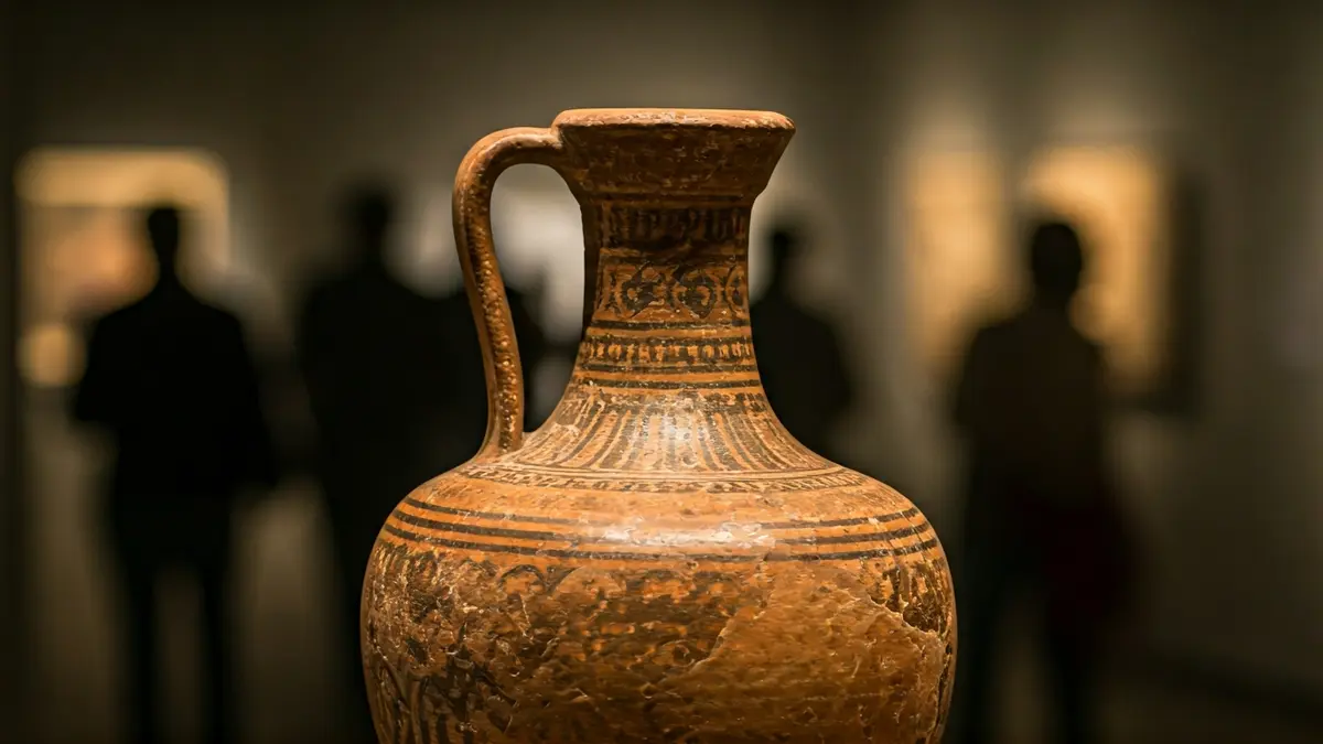 Imagen de una pieza arqueológica relacionada con Dioniso en una exposición.
