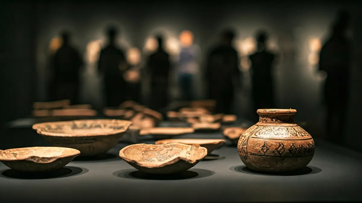 Imagen genérica de fragmentos de cerámica antigua en un museo.