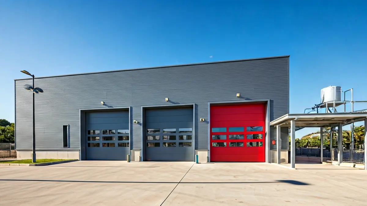 Imagen de un parque de bomberos modernizado con nuevas instalaciones y un depósito de agua.