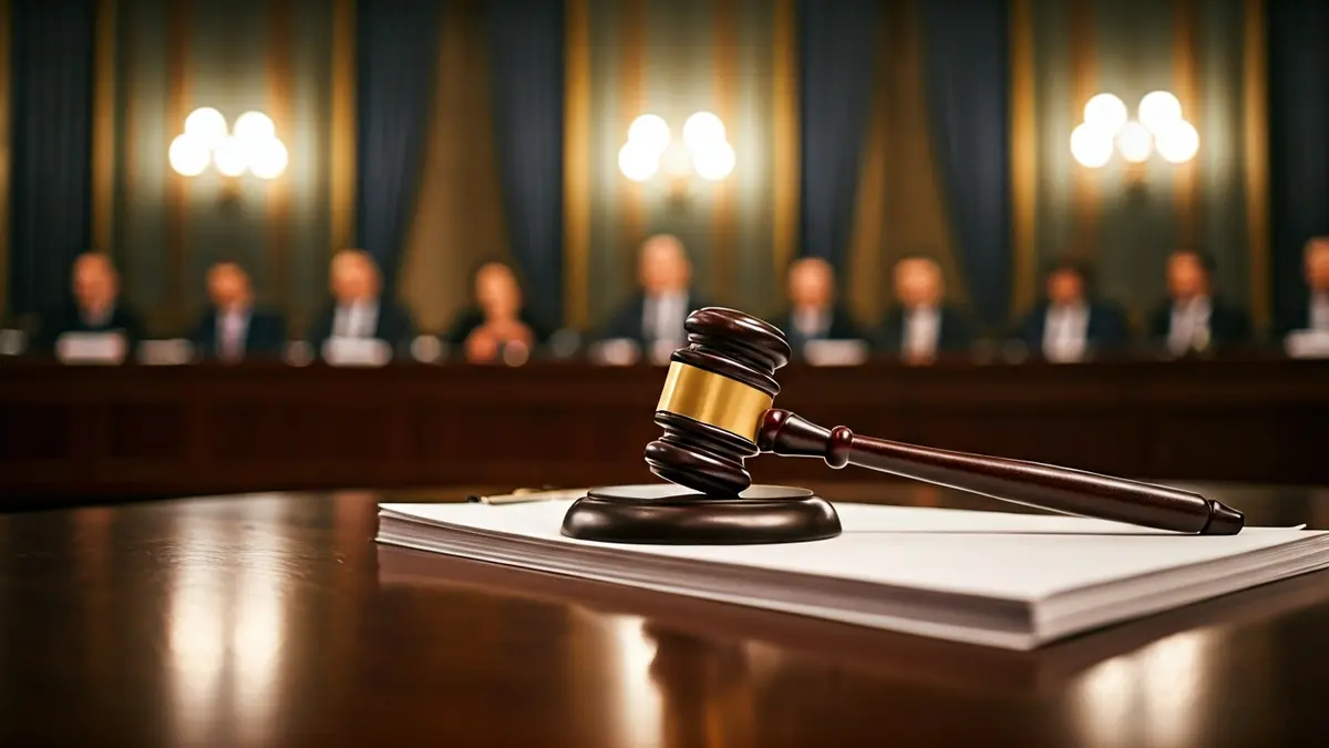 Generic image of a judge's gavel on official documents, symbolizing a plenary session or political decision.