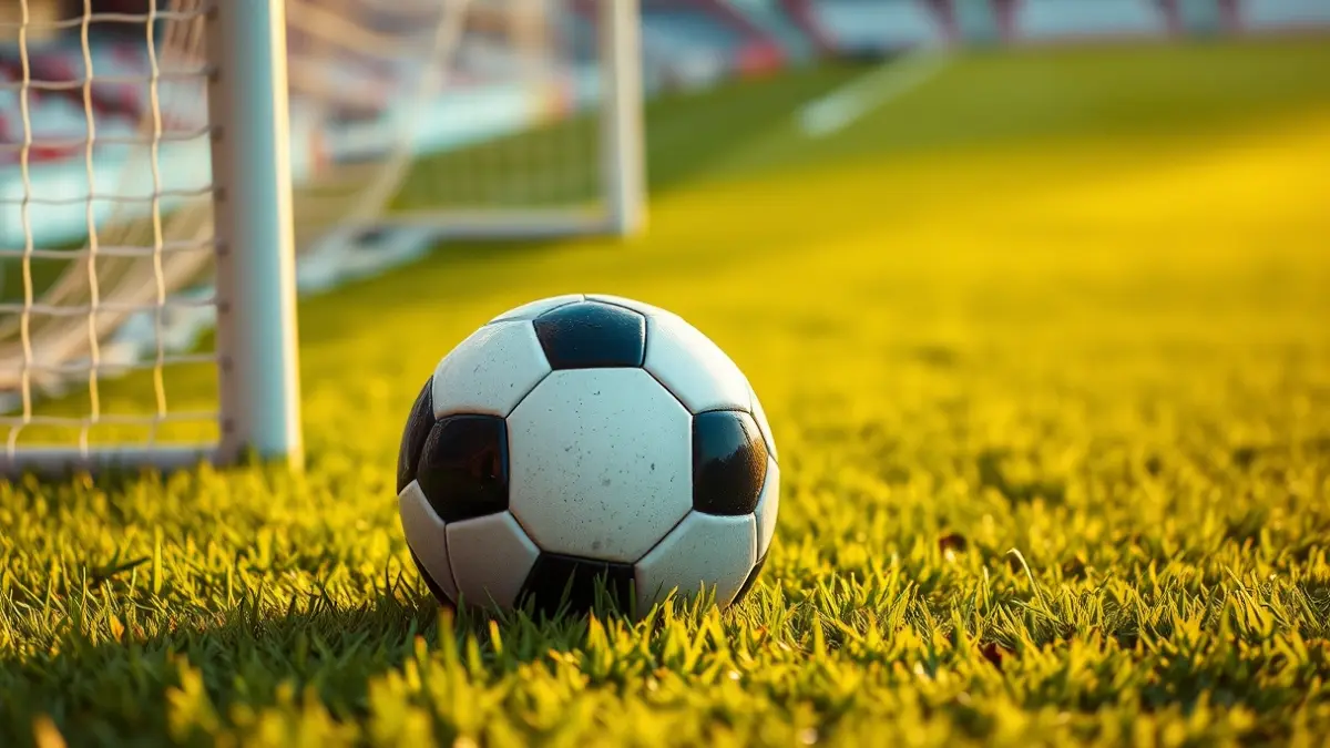 Imagen genérica de un balón de fútbol en el césped de un estadio.