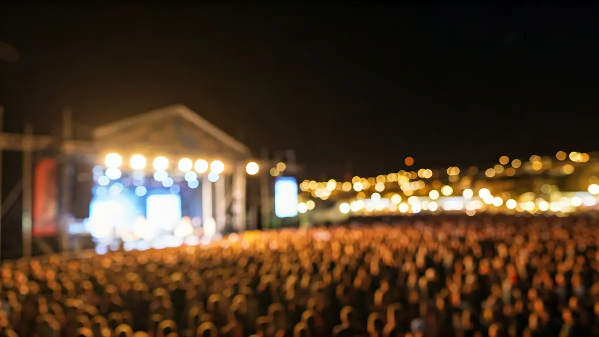 Generic image of a night music festival with people enjoying the festive atmosphere.
