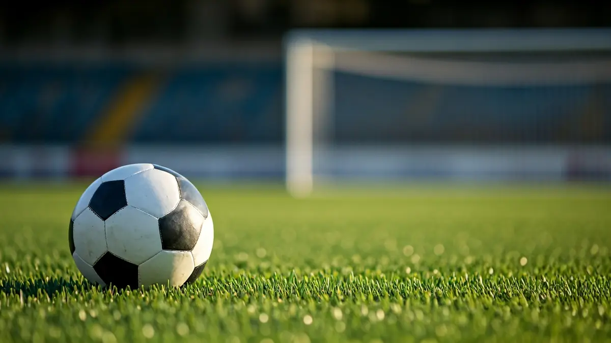 Imatge genèrica d'una pilota de futbol en la gespa d'un camp.