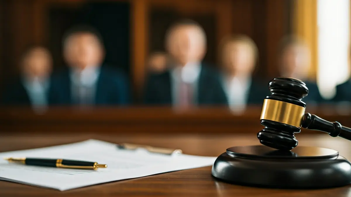 Imatge genèrica d'un document legal amb un martell de jutge.