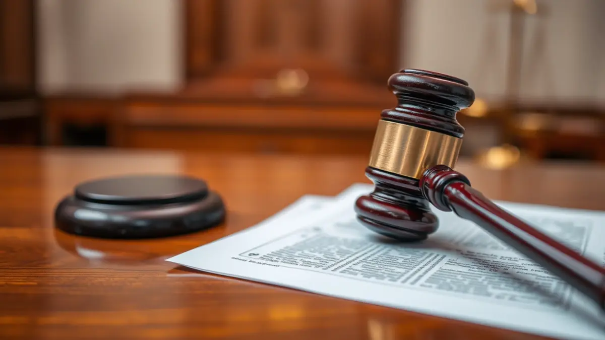 Generic image of a judge's gavel on legal documents, symbolizing a court decision.