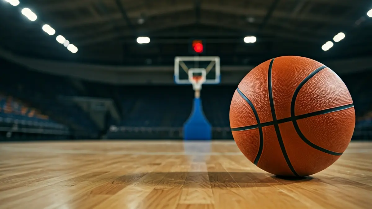 Imagen genérica de un balón de baloncesto en una cancha.