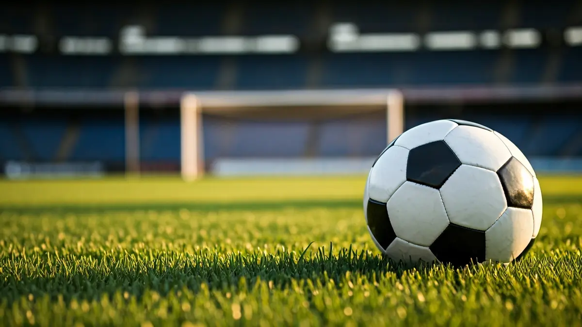 Generic image of a soccer ball on a green field.