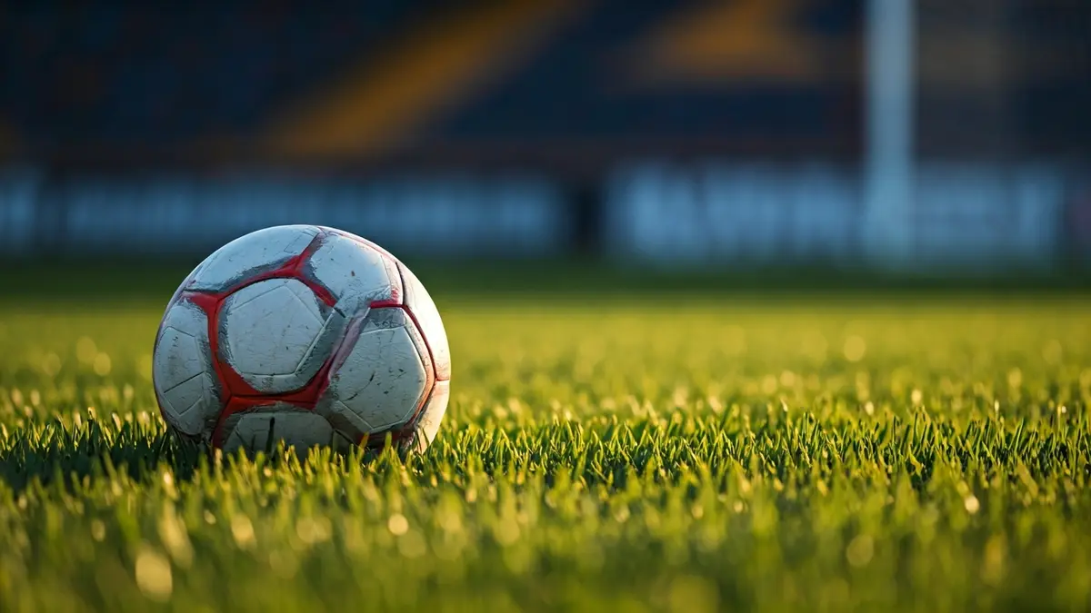 Generic image of a soccer ball on a green field.
