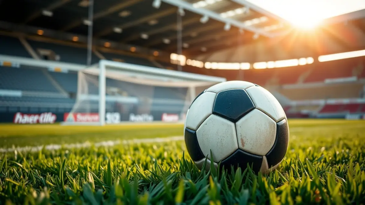 Imagen genérica de un balón de fútbol sobre el césped de un campo.