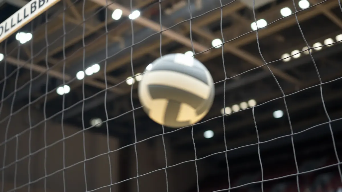 Imatge genèrica d'una xarxa de voleibol amb una pilota en l'aire.