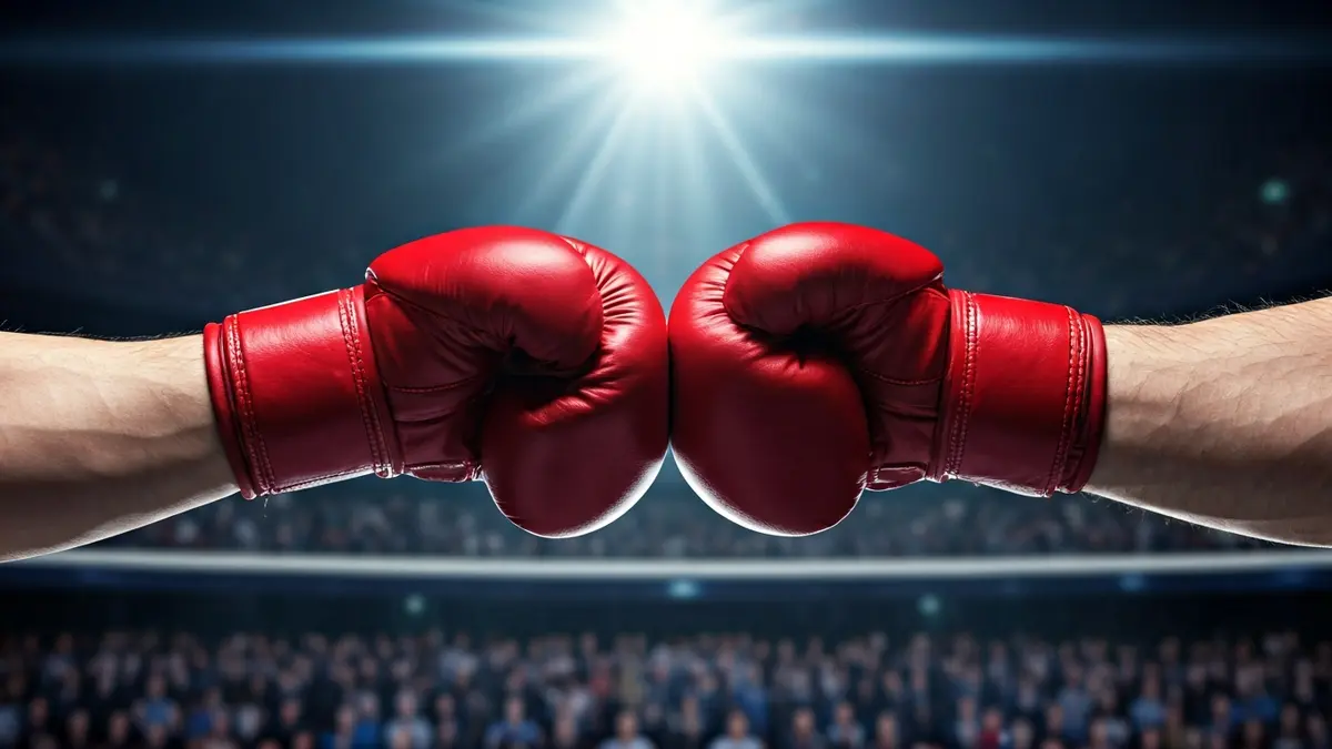 Imagen genérica de dos guantes de boxeo tocándose en un ring de combate.
