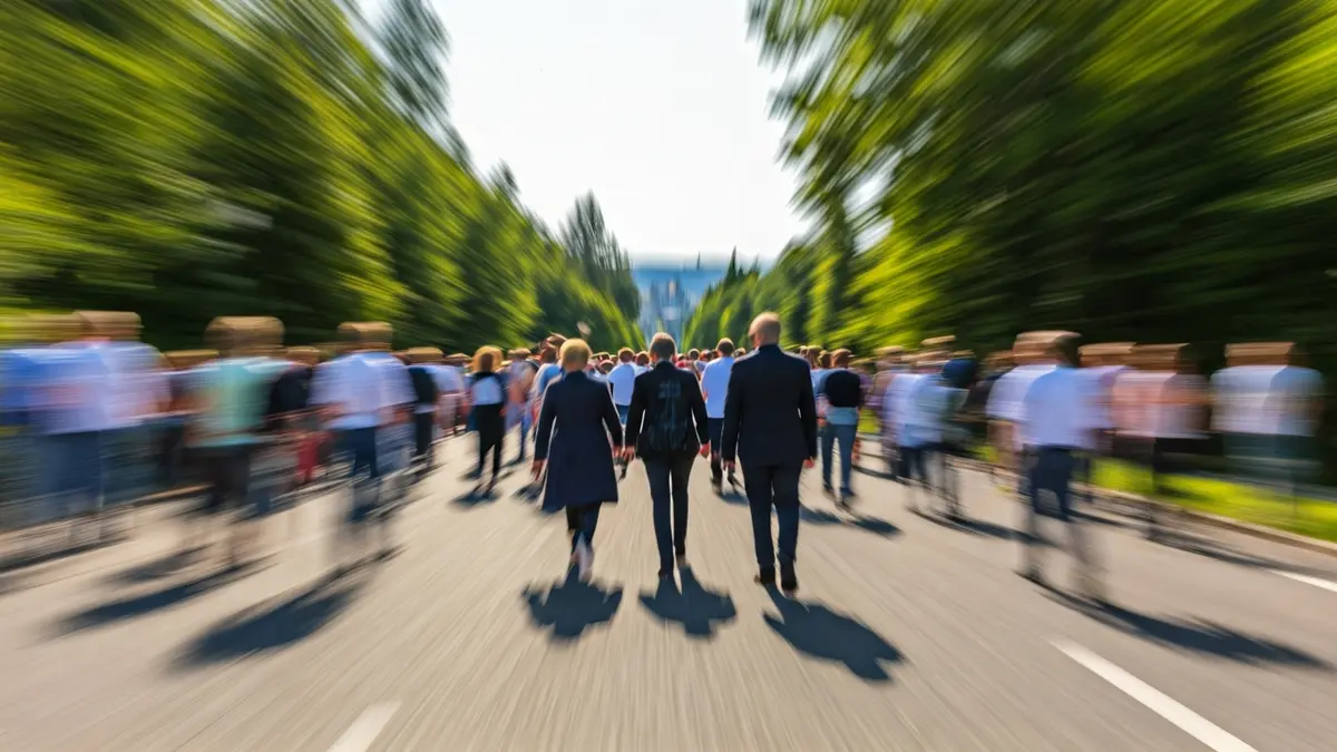 Imatge genèrica d'una romeria amb una multitud de persones caminant.