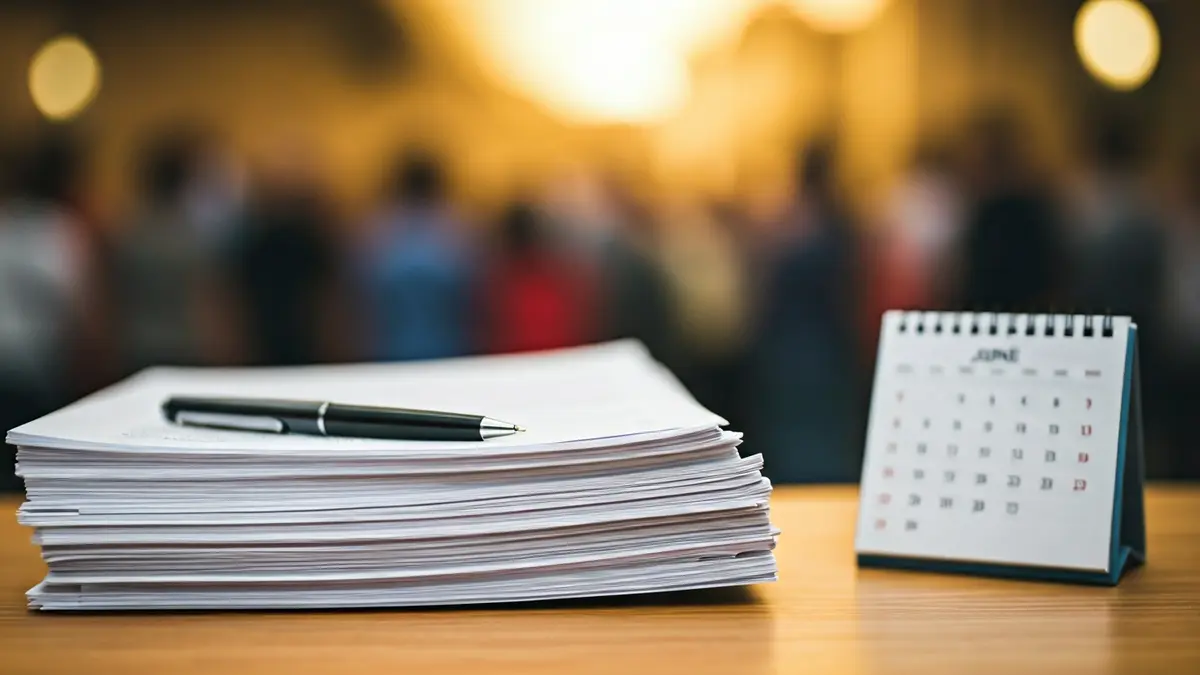 Generic image of official documents and a calendar, symbolizing procedures and deadlines.